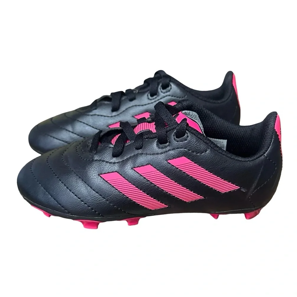 Adidas Child girls  black pink Goletto VIII Firm Ground Soccer cleats size 13